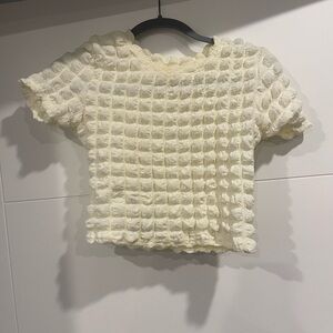 Altar'd State Cream Textured Crop Top